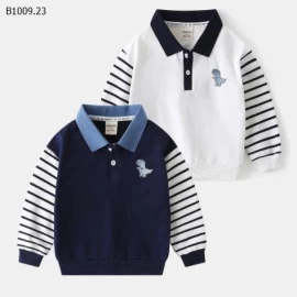 ÁO BÉ PHỐI KẺ TAY HÃNG WAPYPY-Giá sỉ 107k