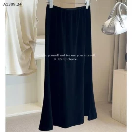 CHÂN VÁY NHUNG XOÈ DÁNG DÀI ANNA  - sỉ 165k