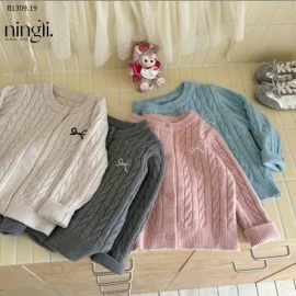 Áo len cardigan dệt kim Ningli cho bé9-Giá sỉ 130k
