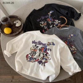 ÁO THUN DÀI TAY HOẠT CHO BÉ-Giá sỉ 134k