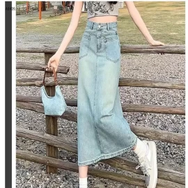 CHÂN VÁY JEAN DÁNG DÀI HÀN QUỐC 2025  - sỉ 183k  