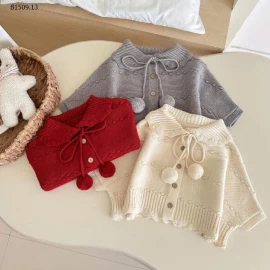 ÁO CHOÀNG LEN CARDIGAN NƠ HELLO KITTY-Giá sỉ 228k