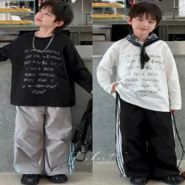 SET ÁO PHÔNG CHỮ DÀI TAY MIX QUẦN KẺ SỌC-Giá sỉ áo: 137k  quần: 214k 