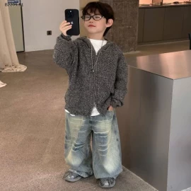 ÁO KHOÁC LEN CÓ MŨ CHO BÉ-Giá sỉ  áo  giá 212k  quần  giá 199k