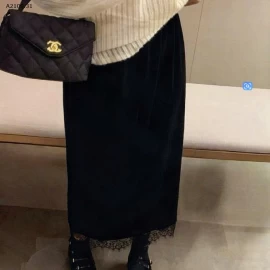 CHÂN VÁY NHUNG MIDI PHỐI REN- sỉ 155k
