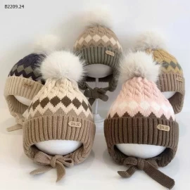 Mũ len dệt kim kim cương jacquard-Giá sỉ 36k