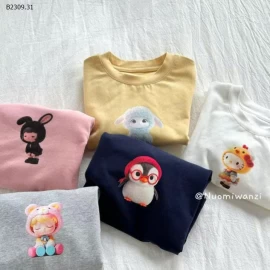 ÁO DÀI TAY HOẠT HÌNH BG - sỉ Giá sỉ sz 90-120: 99k  sz 130-150: 111k 