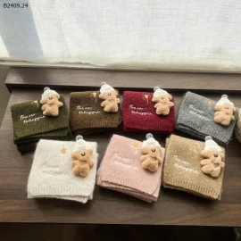 KHĂN LEN GẮN GẤU-Giá sỉ 87k