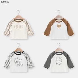 Áo thun trẻ em dài tay cho bé - sỉ 68k/c 