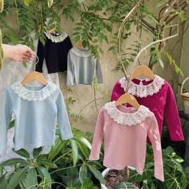 Áo thun cổ ren cho bé gái- sỉ 99k 
