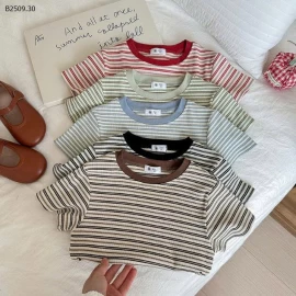 Áo thun họa tiết sọc retro cotton  cho bé 0- sỉ 85k 