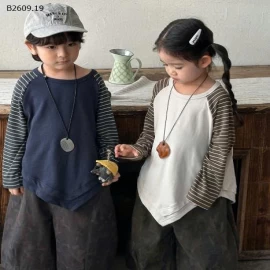 ÁO DÀI TAY PHỐI KẺ CHO BÉ - sỉ 160k