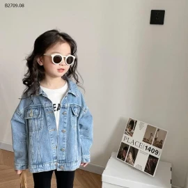 Áo khoác denim giặt kiểu Hàn Quốc cho bé  AMBB-Giá sỉ  sz 90-150 giá 218k  Sz 160: 229k