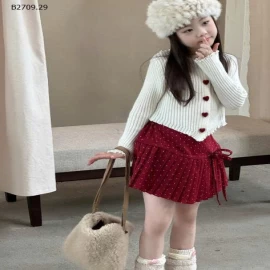 SÉT CROPTOP MIX CV ĐỎ-Giá sỉ áo giá 179k  cv giá 160k 