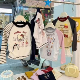 Áo thun tay raglan Hello Kitty cho bé gái- sỉ 134k