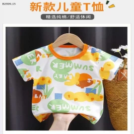 Áo thun cotton ngắn tay kiểu mới cho bé - sỉ giá  size 73-100 giá 39k size 110-130 giá 48k