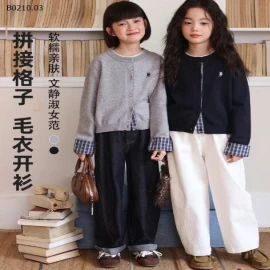 Áo len cardigan trẻ em Pudding Haru-Giá sỉ 282k