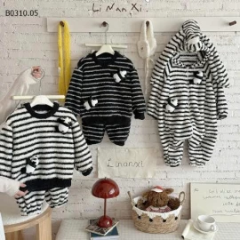 BỘ ĐỒ NGỦ KẺ GẤU TRÚC LINANXI-Giá sỉ 210k