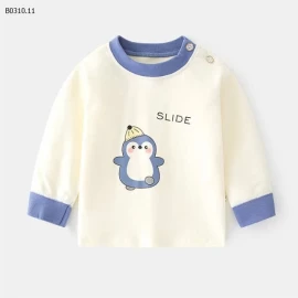 áo thu đông cotton nguyên chất in họa tiết cho bé - sỉ 72k