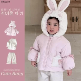 ÁO KHOÁC THỎ HỒNG BG-Giá sỉ 353k