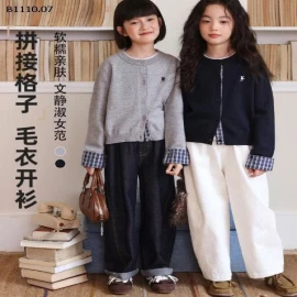 Áo len cardigan trẻ em Pudding Haru - sỉ sz 105-160 : 305k sz 170 : 318k