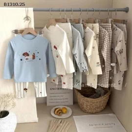 BỘ ĐỒ MẶC NHÀ TRẺ EM THU ĐÔNG -Giá sỉ 80-110 66k 120-160 80k