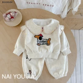 BỘ NỈ HỌA TIẾT CHO BG DỄ THƯƠNG-Giá sỉ 209k