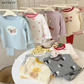 Bộ đồ ngủ in họa tiết hoạt hình nhà Linaxi - giá si 150k