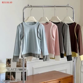 ÁO THUN DÀI TAY PHỐI MÀU AMBB  - Giá sỉ sz 90-150: 158k 160: 172k 170: 185k