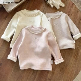 Áo thun dài tay cổ ren phong cách Hàn Quốc cho bé -sỉ 160k