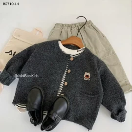 áo len cardigan dệt kim màu trơn  nhà Huzhou Zhili - sỉ 193k 