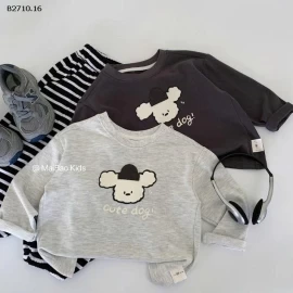 Áo thun in chú chó cute nhà Huzhou Zhili - sỉ 128k 