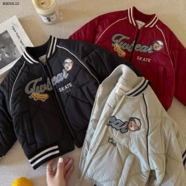 ÁO KHOÁC BOMBER GẤU PHỐI VIỀN -Giá sỉ 309k