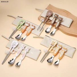 SET MUỖNG NĨA KÈM ĐŨA CHO BÉ -Giá sỉ 85k/ set 4c