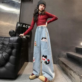 QUẦN JEAN SUÔNG MÈO BÉ GÁI  - sỉ 150k