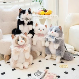 Balo mèo nhồi bông chân thực kèm khăn quàng cổ - sỉ 338k