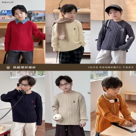 Áo len dệt kim cổ tròn chống xù lông   cho bé  nhà AMBB -Giá sỉ sz 90-150: 196k sz 160 : 216k