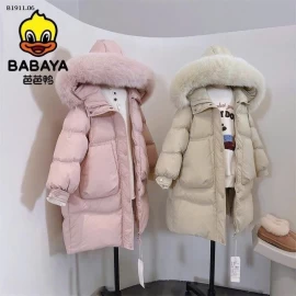 ÁO KHOÁC PHAO DÁNG DÀI MŨ PHỐI LÔNG CỰC ĐẸP VÀ CỰC ẤM NHÀ BABAYA -Giá sỉ 370k