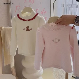 ÁO BÉ GÁI THÊU THỎ HOA SIÊU CƯNG -Giá sỉ 82K