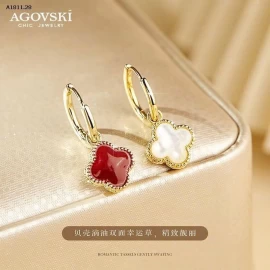 Hoa tai cỏ 4 lá 2 mặt-Giá sỉ 198k/đ 