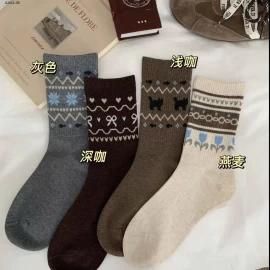 SET 4 ĐÔI TẤT HỌA TIẾT CHO NỮ  - Giá sỉ 44k/ set 4 đôi