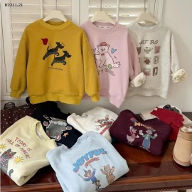 Áo nỉ hoạt hình ấm áp cao cấp nhà AMBB -Giá sỉ Sz 90-150: 220k Sz 160 : 236k Sz 170  : 257k