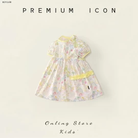 VÁY THÔ HOA NHÍ PHỐI VIỀN PREMIUM- sỉ 130k