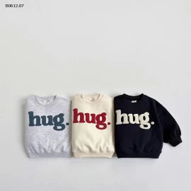 ÁO NỈ IN CHỮ HUG CHO BÉ  -sỉ 177k