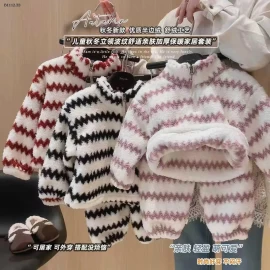 BỘ NỈ LÔNG KẺ SỌC KHÓA KÉO -sỉ Sz 80-120 : 125k               130-160 : 145k