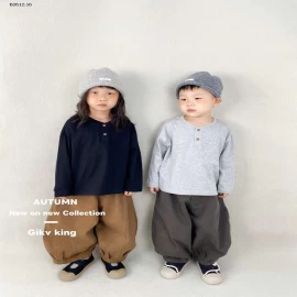 Áo thun cotton polo dài tay trẻ em-Giá sỉ 142k