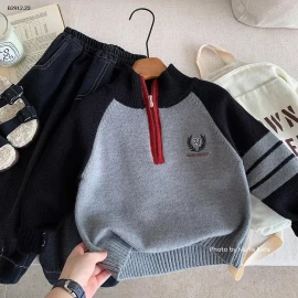 ÁO LEN KHÓA CỔ CHO BÉ-Giá sỉ  SZ 90-120: 183k SZ 130-150: 195k 