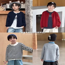 Áo khoác len thêu chữ cho bé nhà  Elmo Baby Kids AMBB-Giá sỉ  sz 90-150 : 143k Sz 160 : 155k