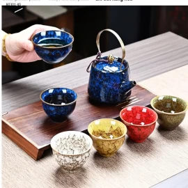 Bộ ấm chén ngũ hành phong thuỷ kèm hộp gỗ . - sỉ 270k