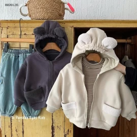 ÁO KHOÁC NỈ LÓT LÔNG CỪU LIỀN MŨ-Giá sỉ 258k